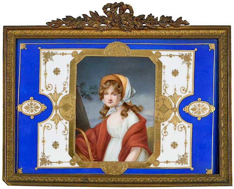 Appraisal: KPM Plaque of Young Lady Continental th century Vestal Virgin