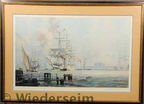 Appraisal: Signed artist proof titled Blackwell Passenger Ship 'Malabar' by John