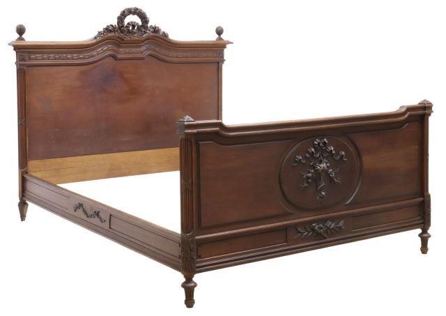 Appraisal: French Louis XVI style mahogany bed late th c headboard