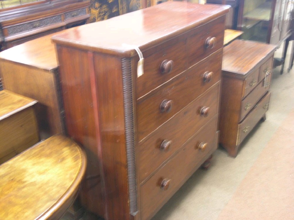 Appraisal: A Victorian mahogany chest two short and three long drawers