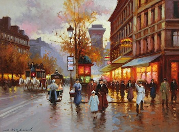 Appraisal: Yuri Kuzmin Russian b Paris Winter Porte St Denis Oil