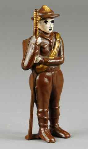 Appraisal: BOY SCOUT WITH SCARF Scarce example Hubley c cast iron