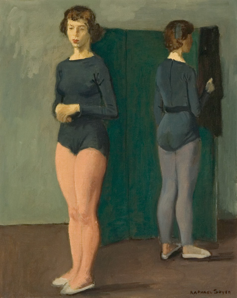 Appraisal: SOYER RAPHAEL American - Dancers Waiting oil on canvas x