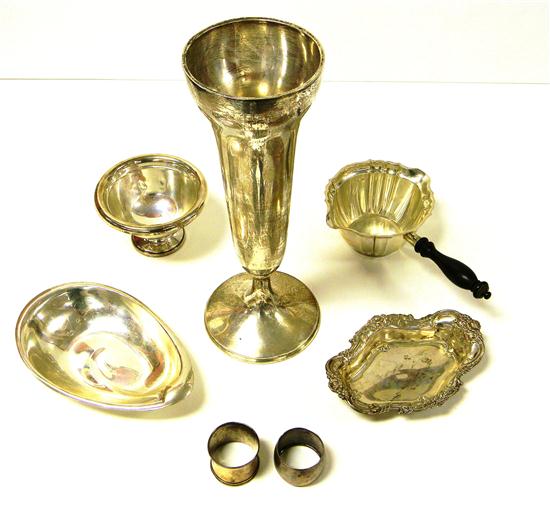 Appraisal: SILVER seven pieces egg-shaped dish by Reed Barton two napkin