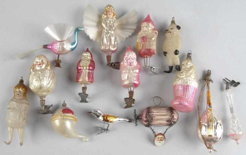 Appraisal: Lot of Glass Christmas Ornaments Description