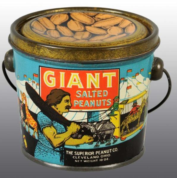 Appraisal: Giant Salted Peanuts Tin Description Manufactured by the Superior Peanut