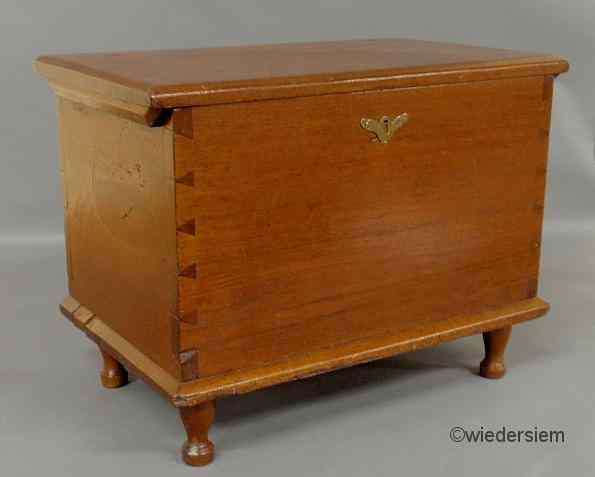 Appraisal: Pennsylvania walnut storage chest th c with cotter pin hinges