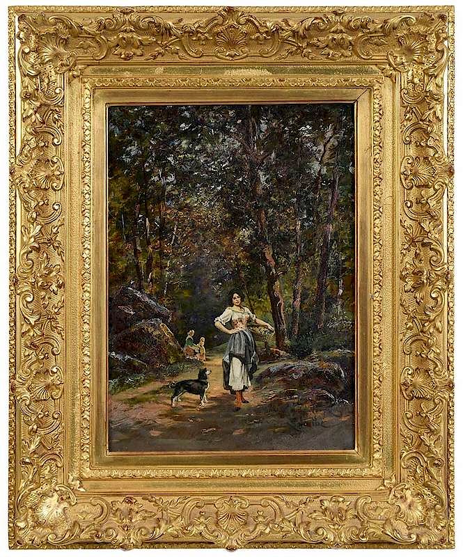 Appraisal: Attributed to Richard Scheibe German Woodland Gathering possibly circa signed