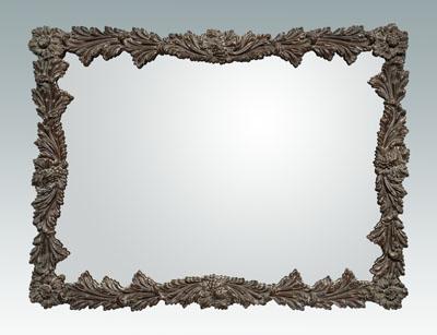 Appraisal: Bronze framed mirror heavy cast bronze frame with grapes and