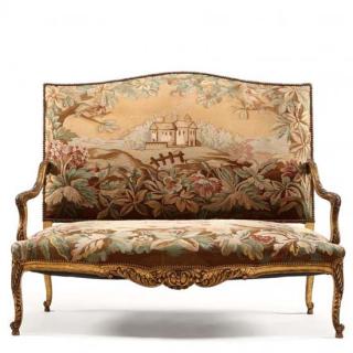 Appraisal: Louis XV Style Gilt and Carved Upholstered Settee th century