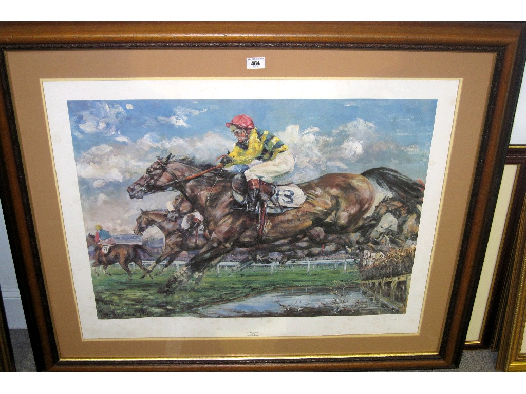 Appraisal: Lot comprising three racing prints - one pencil signed