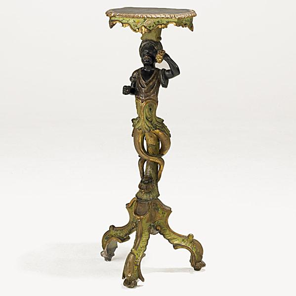 Appraisal: ITALIAN BLACKAMOOR PEDESTALCarved and painted decoration th th c x