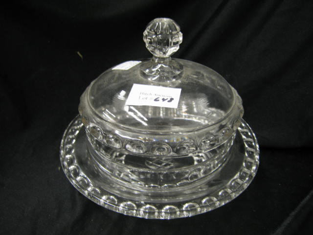 Appraisal: Victorian Pattern Glass Covered Butterdish Dakota pattern