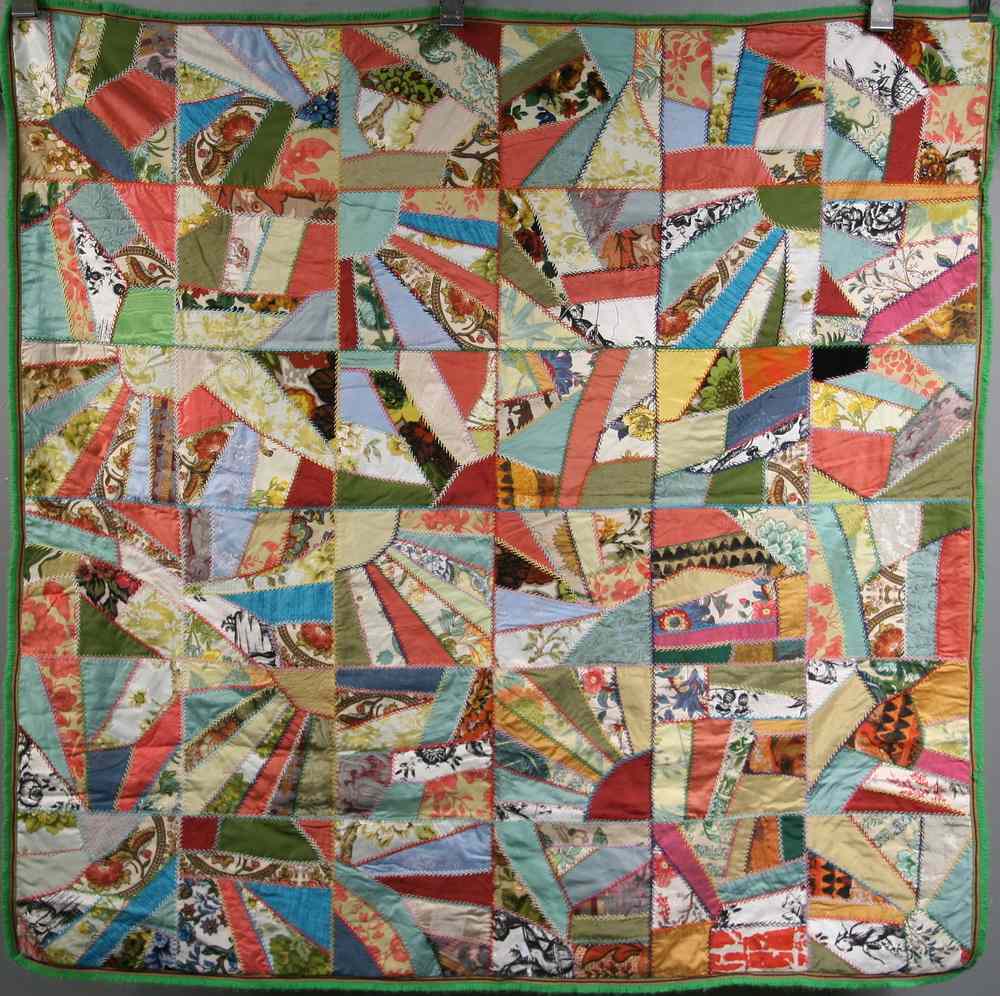 Appraisal: CRAZY QUILT - Contemporary Crazy Quilt made up of s-