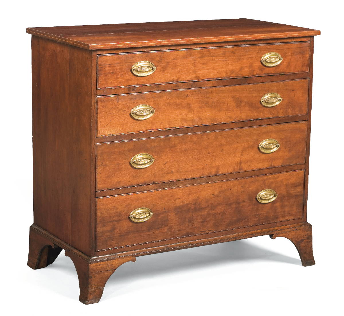 Appraisal: NEW ENGLAND HEPPLEWHITE INLAID CHERRY CHEST OF DRAWERS PROBABLY CONNECTICUT