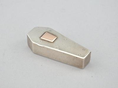 Appraisal: A Georgian Sterling Silver Snuff Box Shaped Like a Coffin