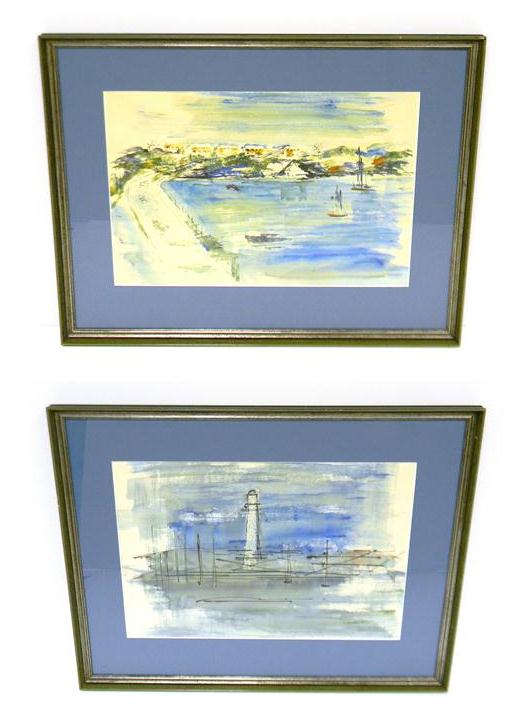 Appraisal: Alfred Birdsey British - two framed watercolors on paper of