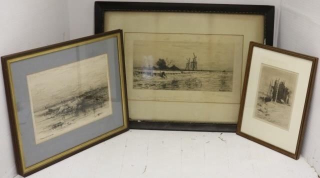 Appraisal: R SWAIN GIFFORD - FAIRHAVEN ARTIST LOT OF FRAMED ETCHINGS