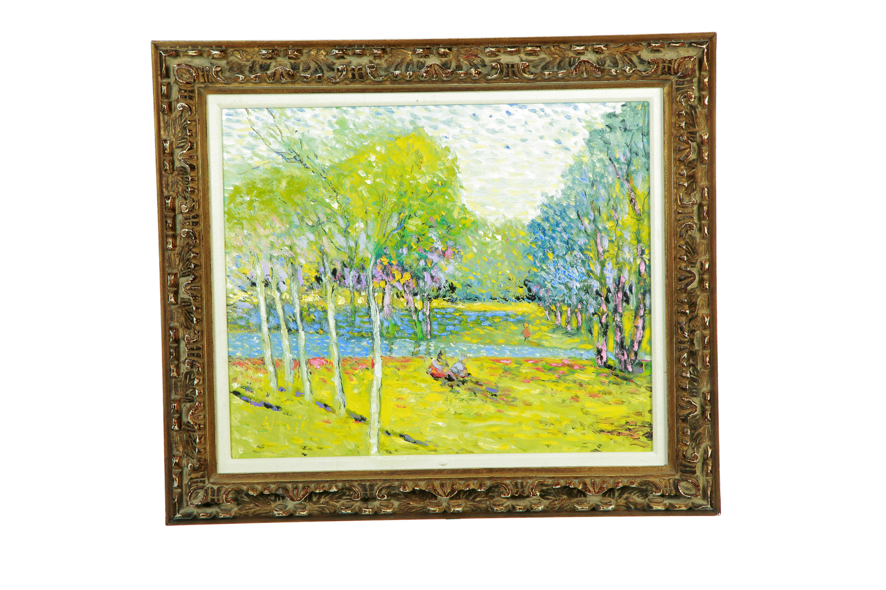 Appraisal: FRAMED LANDSCAPE BY WARWICK L WHEATLEY - American Impressionistic stream