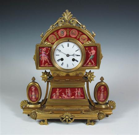 Appraisal: A mid th century Renaissance Revival gilt metal mantel clock