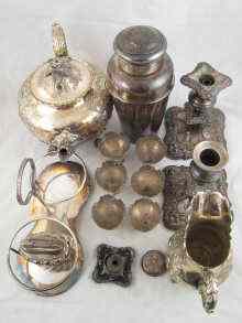 Appraisal: A quantity of silver plate including a cocktail shaker a