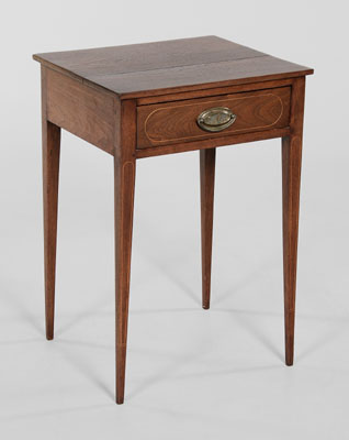 Appraisal: Federal Inlaid Walnut One-Drawer Table Pennsylvania or Southern th century