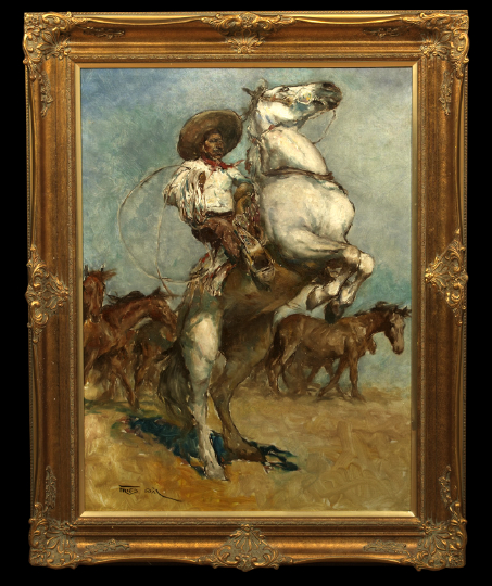 Appraisal: Pal Fried Hungarian American - Horse and Rider with Lasso