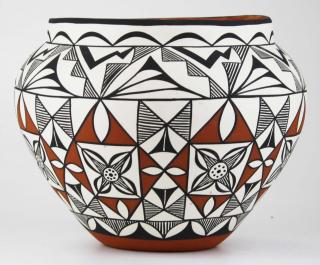 Appraisal: Contemporary Acoma pottery jar signed Pam Louis dia Contemporary Acoma