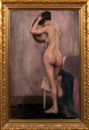 Appraisal: American School First Quarter th Century Standing Female Nude oil