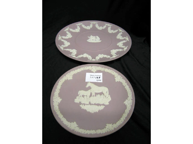 Appraisal: Wedgwood Lilac Jasperware Plates classical horse designs