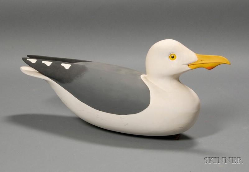 Appraisal: Hollow Carved Great Black-backed Gull Decoy John Holloway Parkertown New