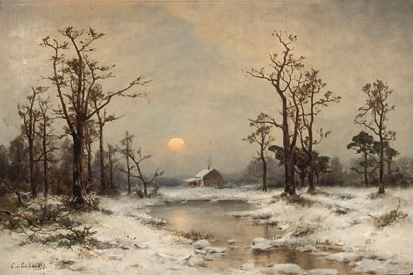 Appraisal: n a Carl Von Perbandt German American - Snow Scene