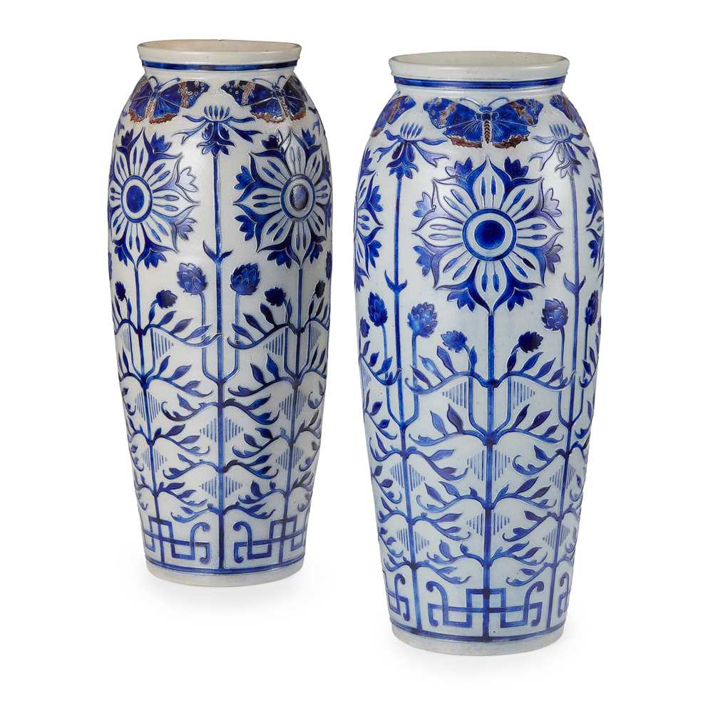 Appraisal: SIMON PETER GERZ WESTERWALD PAIR OF VASES CIRCA salt-glazed stoneware