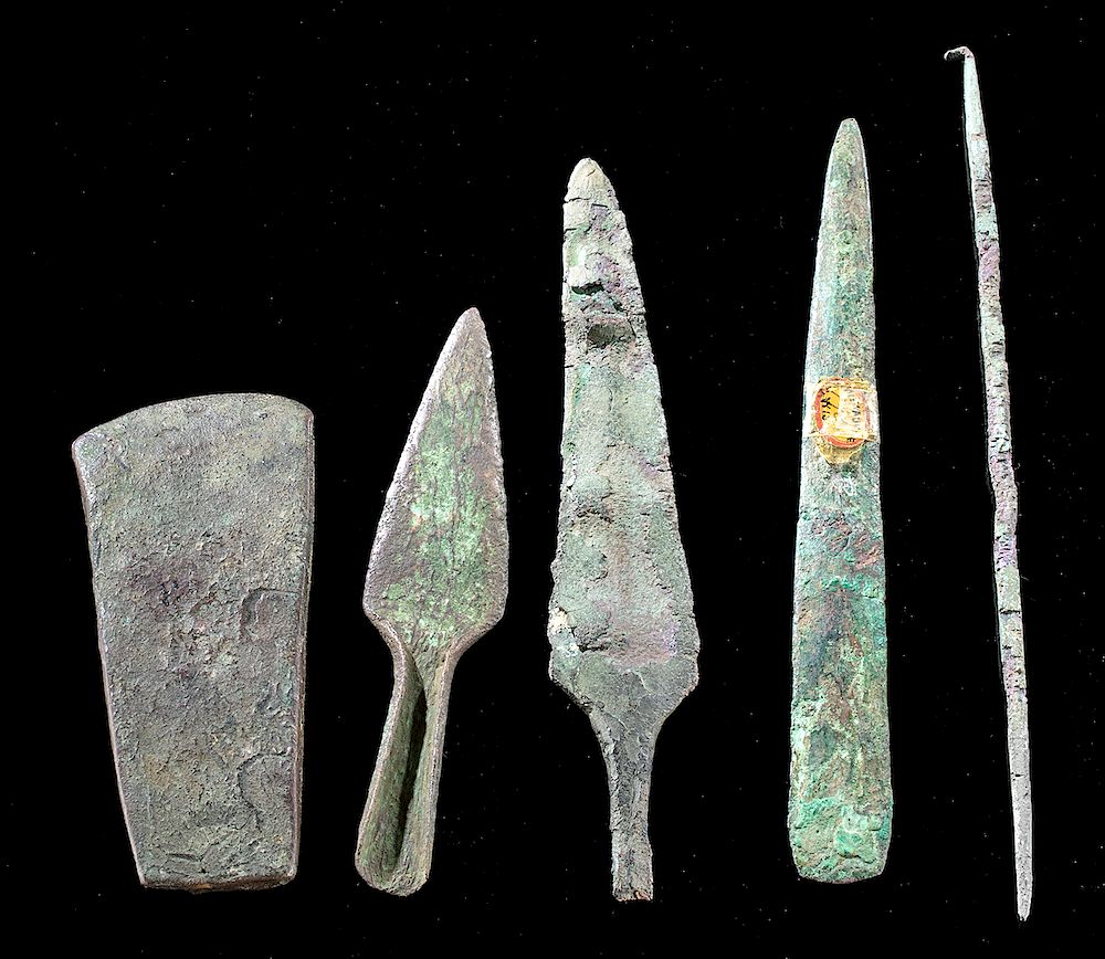 Appraisal: Lot of Native American Old Copper Culture Tools Native American