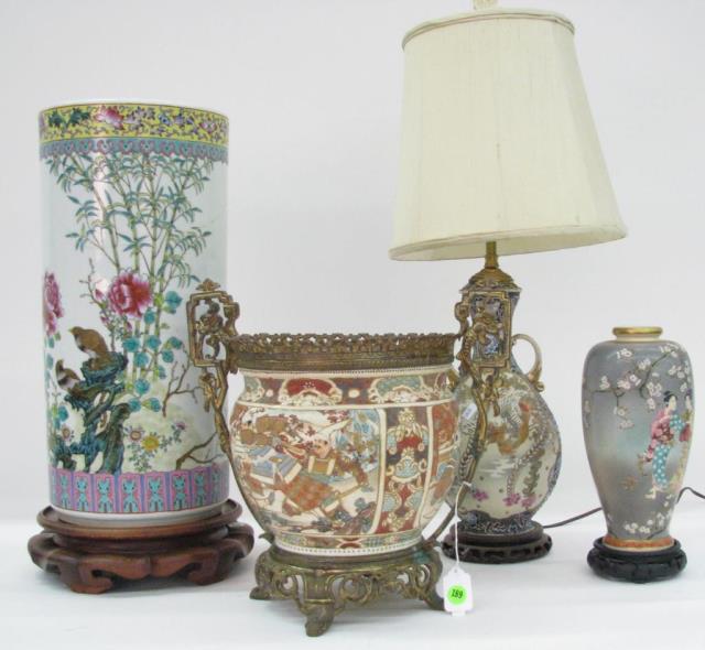 Appraisal: A group of decorated Oriental porcelain including vase with bird