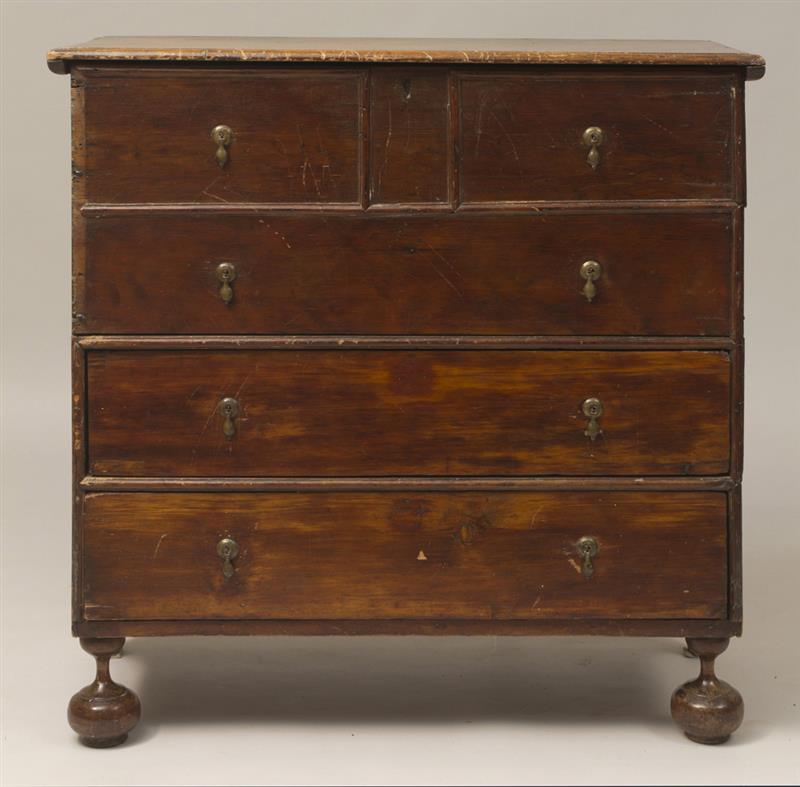 Appraisal: William and Mary Style Pine Lift-Top Chest With two false