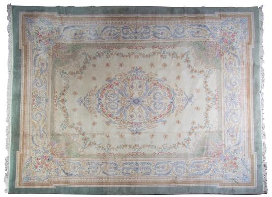 Appraisal: Sale Lot A Chinese Aubusson Style Wool Rug second half