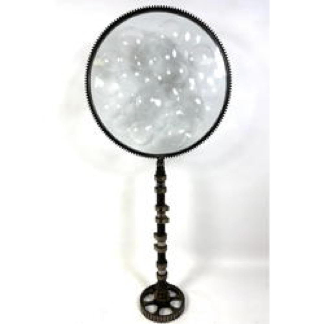 Appraisal: Industrial Glass Panel Magiscope Modernist Sculpture Dimpled round glass panel