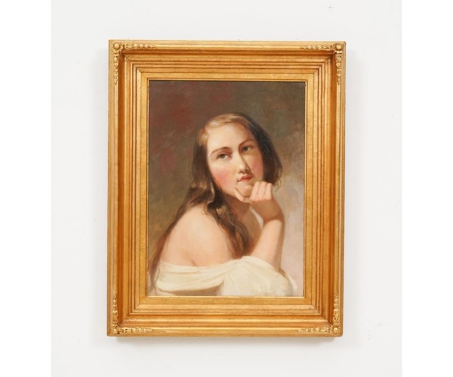 Appraisal: Thomas Sully - style oil on canvas of a young