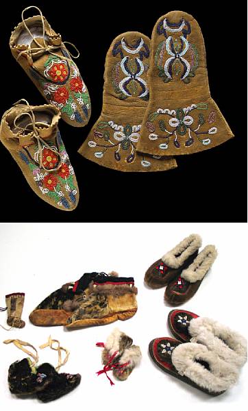 Appraisal: A grouping of Native American footwear and other items Including