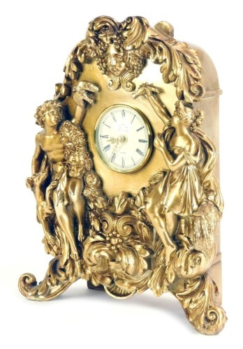 Appraisal: A Thomas Blakemore style gilt finish mantel clock with two