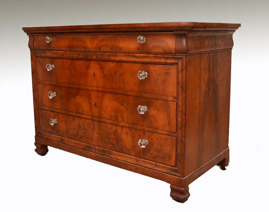 Appraisal: EARLY DRAWER MAHOGANY DRESSER Shaped top drawer over drawers with