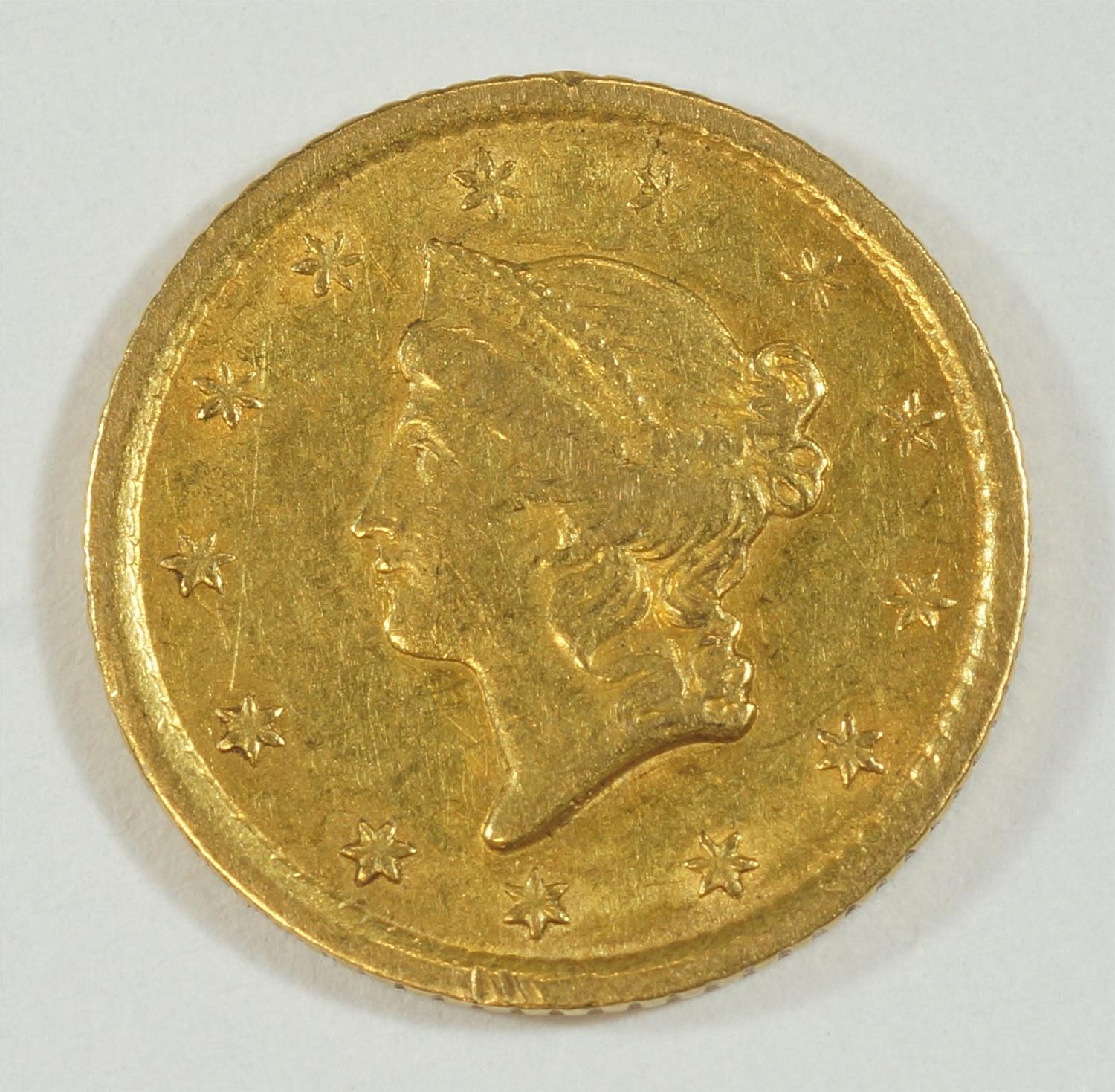 Appraisal: o type one dollar gold trivial obverse rim mark o