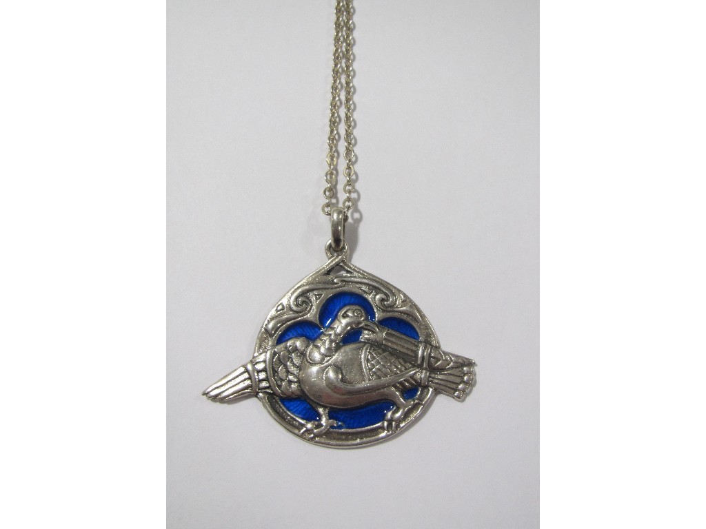 Appraisal: Alexander Ritchie Iona Dove pendant Circa silver and enamel of