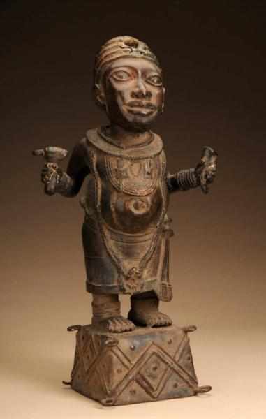 Appraisal: West African Royal Figure Description From Benin Made of bronze