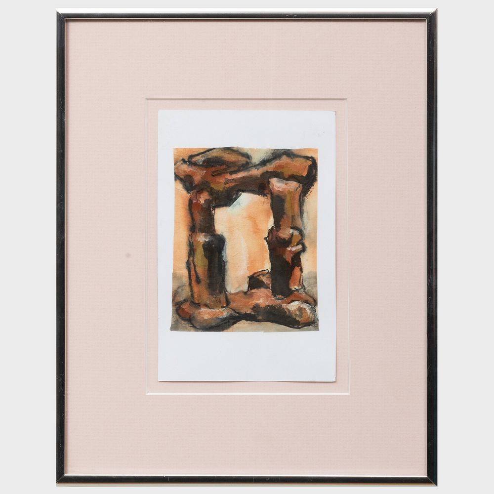 Appraisal: Isaac Witkin - Untitled Watercolor on paper mounted on paper