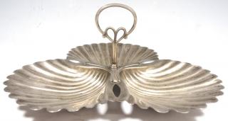 Appraisal: Gorham Sterling Scallop Shells Nut Candy Dish Having three silver