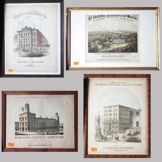 Appraisal: Baltimore Landmarks Sheet Music Four items including C Lenschow ''Concordia