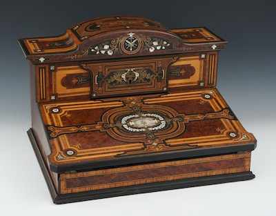 Appraisal: A Napoleon III Burl Wood Marquetry Inlay Writing Desk The