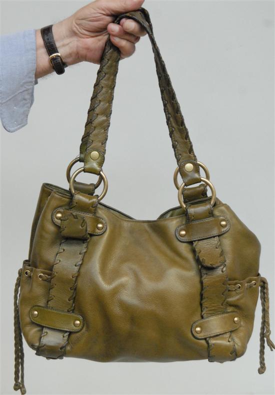 Appraisal: A KOOBA PURSE In olive green leather with dust cover